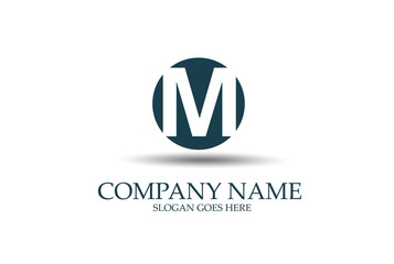  M Cicle Letter Identity Logo Design Vector.