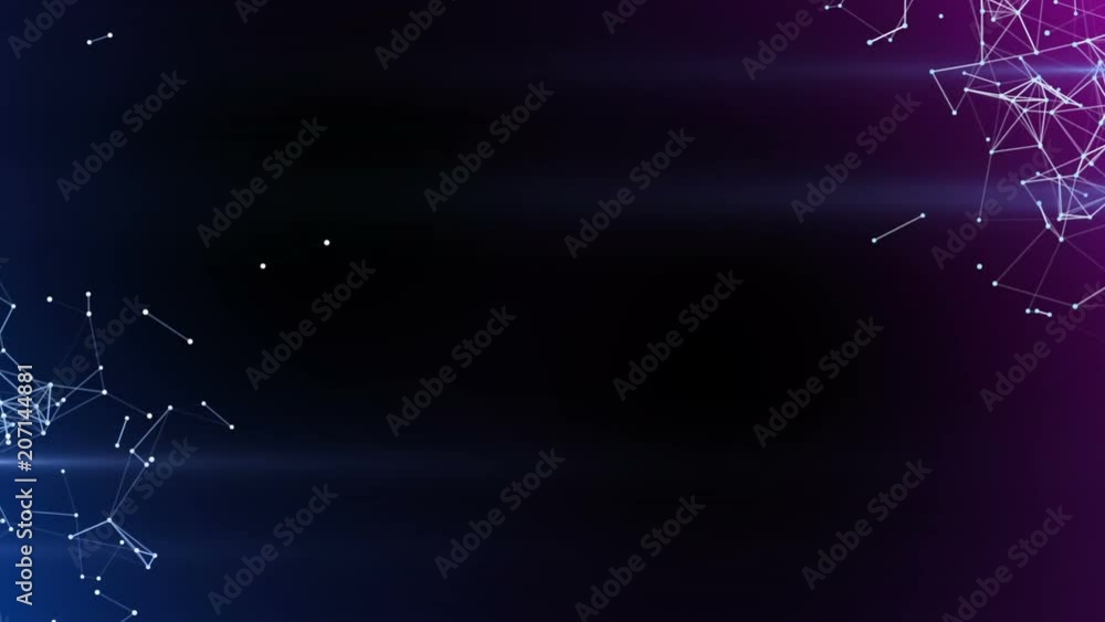 Poster scientific fundamentals and abstract technologies. digital dynamic wallpaper plexus. bound dot lines