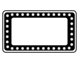 vintage billboard with lights empty vector illustration sketch black and white