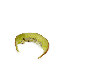 sweet ripe kiwi fruits on white, Kiwi cut into slices lay on a yellow plate, serving fruit