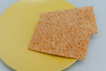 loaves of bread on a plate,