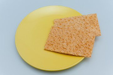 loaves of bread on a plate,