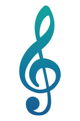 music note melody song image vector illustration neon blue