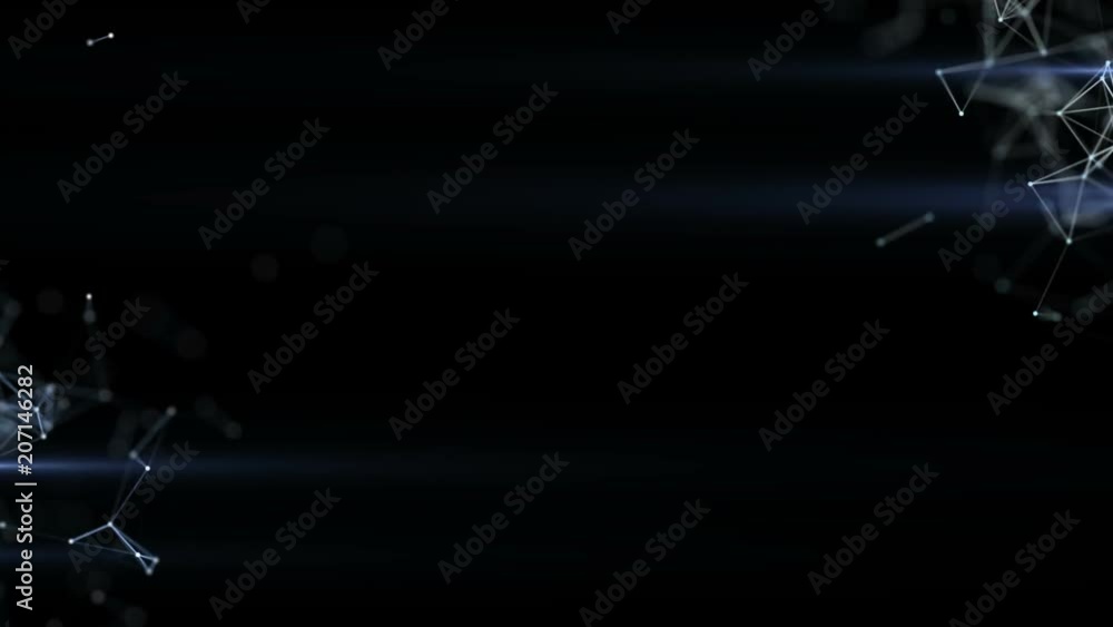 Poster scientific fundamentals and abstract technologies. digital dynamic wallpaper plexus. bound dot lines