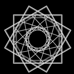 Geometric pattern symbols fractale pentagram astrology stamp label symbol amulet runes