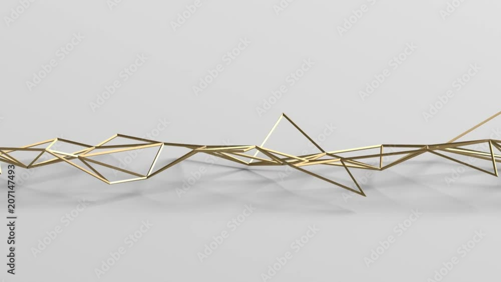 Poster abstract 3d rendering of geometric shape. cgi loop animation with lines. modern background with poly