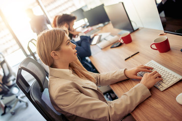 Business people having meeting in modern office