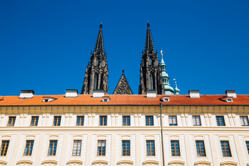 Prague castle and St. Vitus Cathedral in Czech Republic