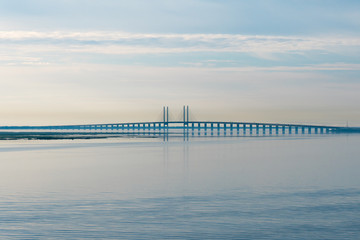 Storstrømsbroen bridge during sunrise