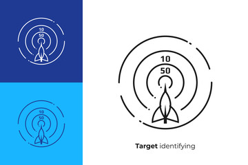 Darts target line art vector icon