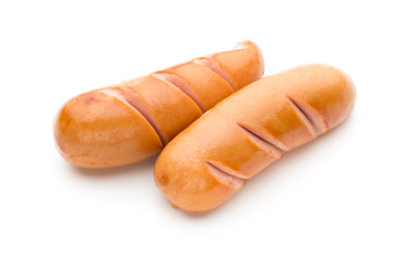 Pork sausage isolated on white background.
