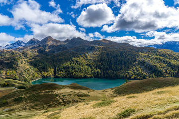 beautiful mountain lake during autumn