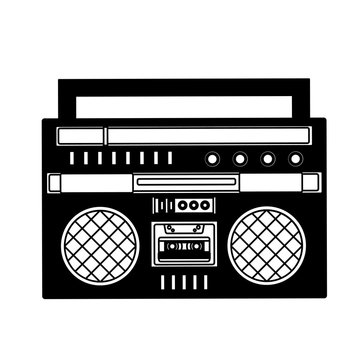 recommend clip art: cassette radio player device retro vintage vector illustration 