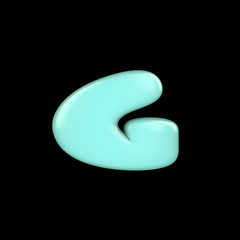 Letters color G isolated on black, 3d render