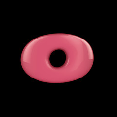 Letters color O isolated on black, 3d render