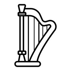 Musical Harp icon. Simple element illustration. Musical Harp symbol design template. Can be used for web and mobile on white background