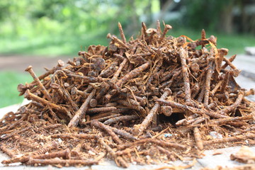 Many rusted nail,Group of Iron rust,Metal surface becomes brown from deterioration