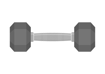 Vector illustration. Black dumbbell in a flat style.
