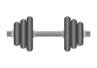 Vector illustration. Black dumbbell for training.