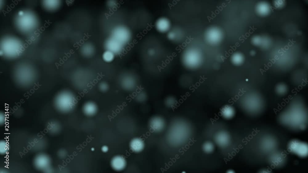Poster pleasant movement of particles. bokeh. blue particles. digital wallpaper. seamless loop.