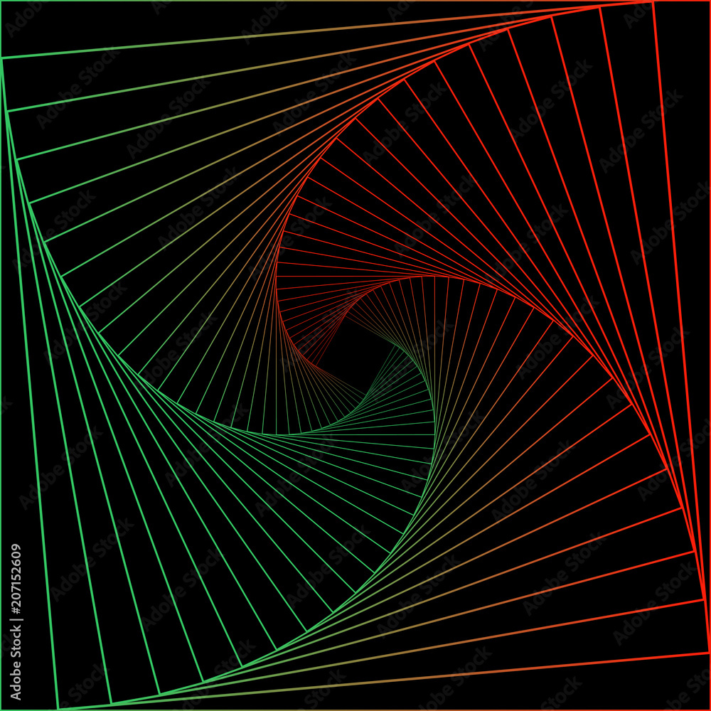 Poster tunnel abstract. twisted colored tunnel 3d. twisted lines. logo. wireframe 3d surface tunnel.