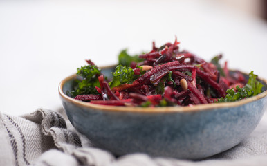 Beet and Carrot Salad with Kale and Sprouts