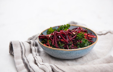 Beet and Carrot Salad with Kale and Sprouts