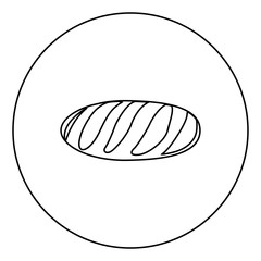 Long loaf icon black color in circle