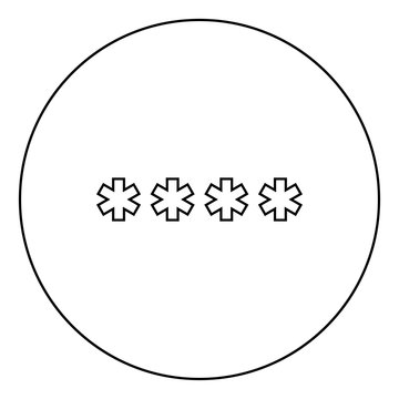 recommend clip art: Symbol  enter password icon black color in circle