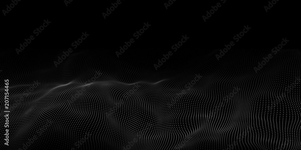 Poster technology dark background. vector futuristic wave 3d. cyber technology. big data.