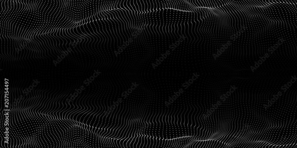 Aufkleber technology dark background. vector futuristic wave 3d. cyber technology. big data.