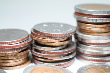 Coins for business and economic background.