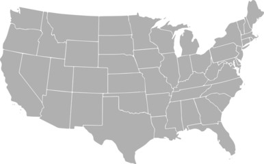 Fototapeta na wymiar USA vector map