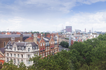 Fototapeta na wymiar Kings road and cityscape view from top floor London, England,United Kingdom