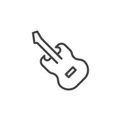 Electric guitar outline icon. linear style sign for mobile concept and web design. Musical instrument simple line vector icon. Symbol, logo illustration. Pixel perfect vector graphics