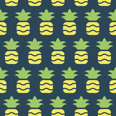 Pattern with juicy pineapples