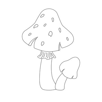 recommend clip art: Colorless funny cartoon red mushrooms . Vector illustration. Col