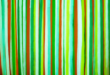 Handmade Vertical Stripes Background in Green, Red, and White Colors