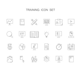 Training icon set. Line icon vector.