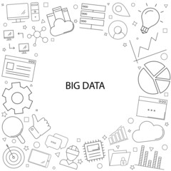 Vector big data pattern with word. Big data background	