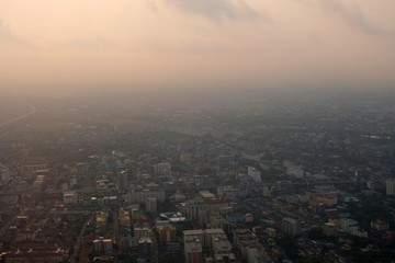 Fototapeta na wymiar view of city from plane. City Of Bangkok ,Thailand