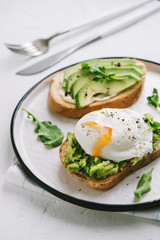Avocado Sandwich with Poached Egg