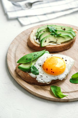 Avocado Sandwich with Fried Egg