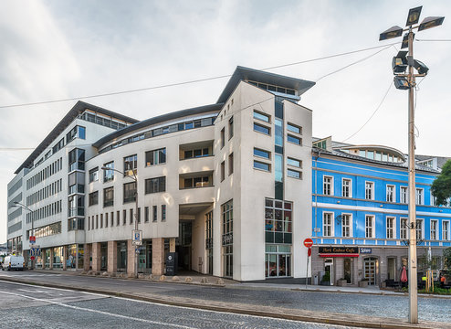Bratislava, Slovakia - May 24, 2018: Street in the center of Bratislava in the early morning hours.