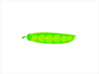 green peas isolated on white background, set with whole and open peas in pods