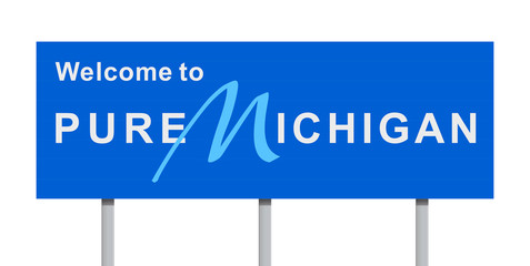 Welcome to Michigan road sign