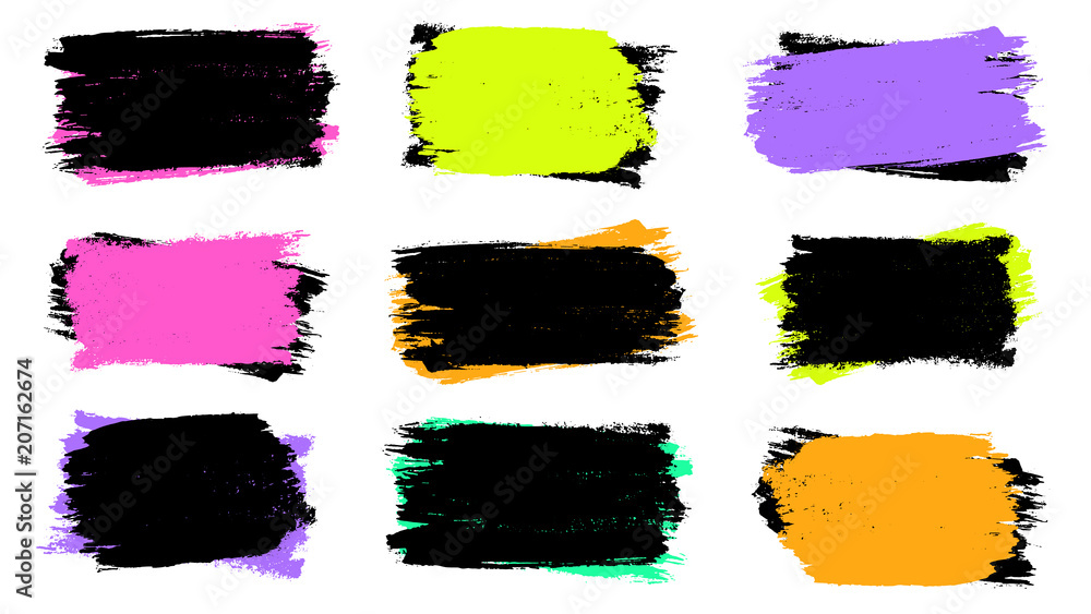 Poster grunge splatter frames set. ink stains design elements. spray splashes borders collection. liquid st