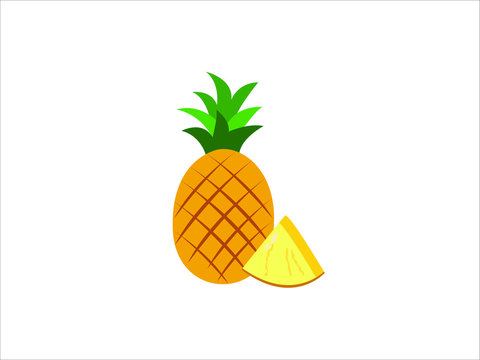 Pineapple fruit. Vector illustration flat icon isolated on white background