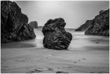 Cornwall black and white beach 