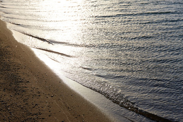 野洲市の琵琶湖の夕景
